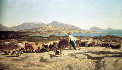 Cattle Herding near Marseilles by Emile Loubon